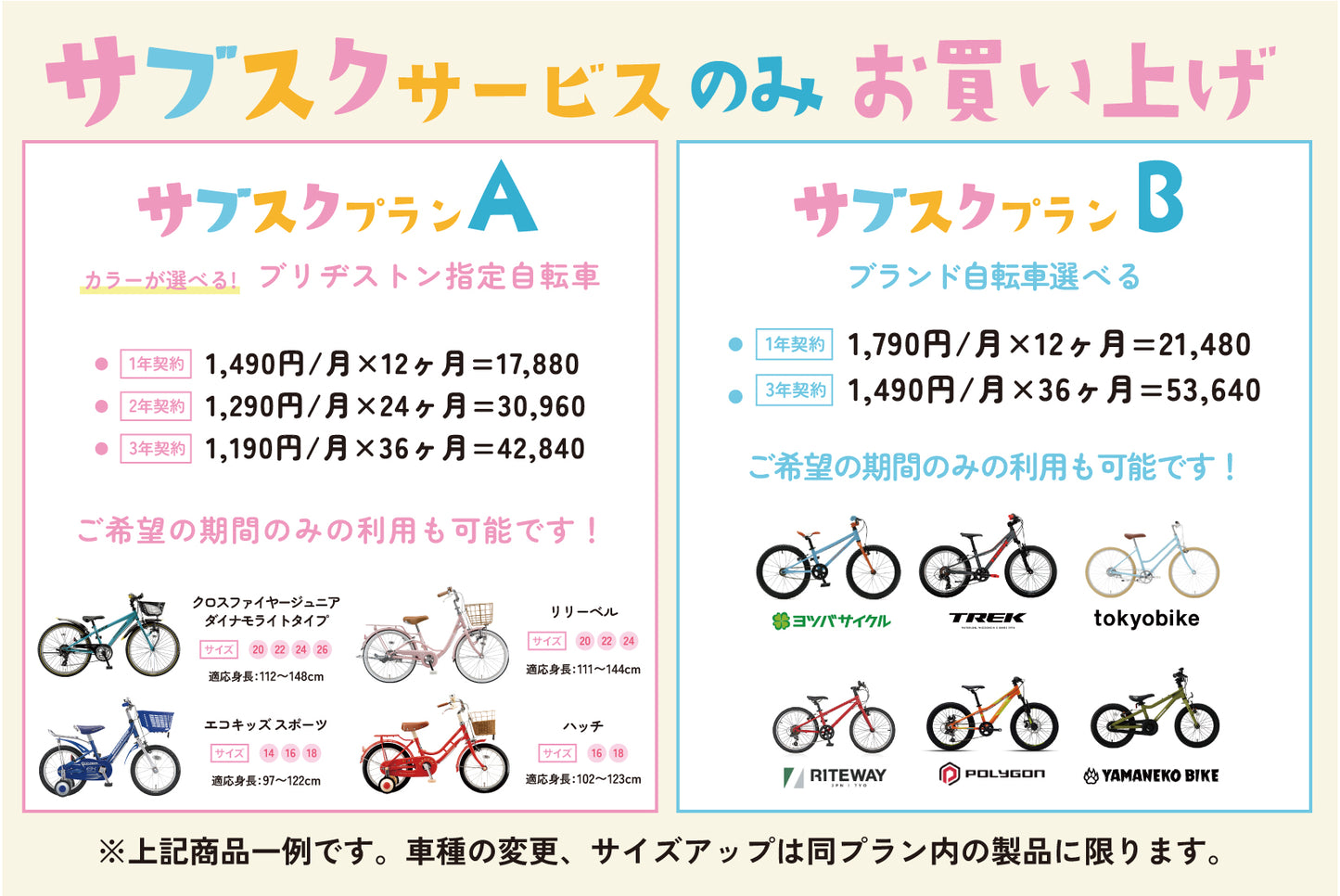 サブスクサービスのみお買い上げ