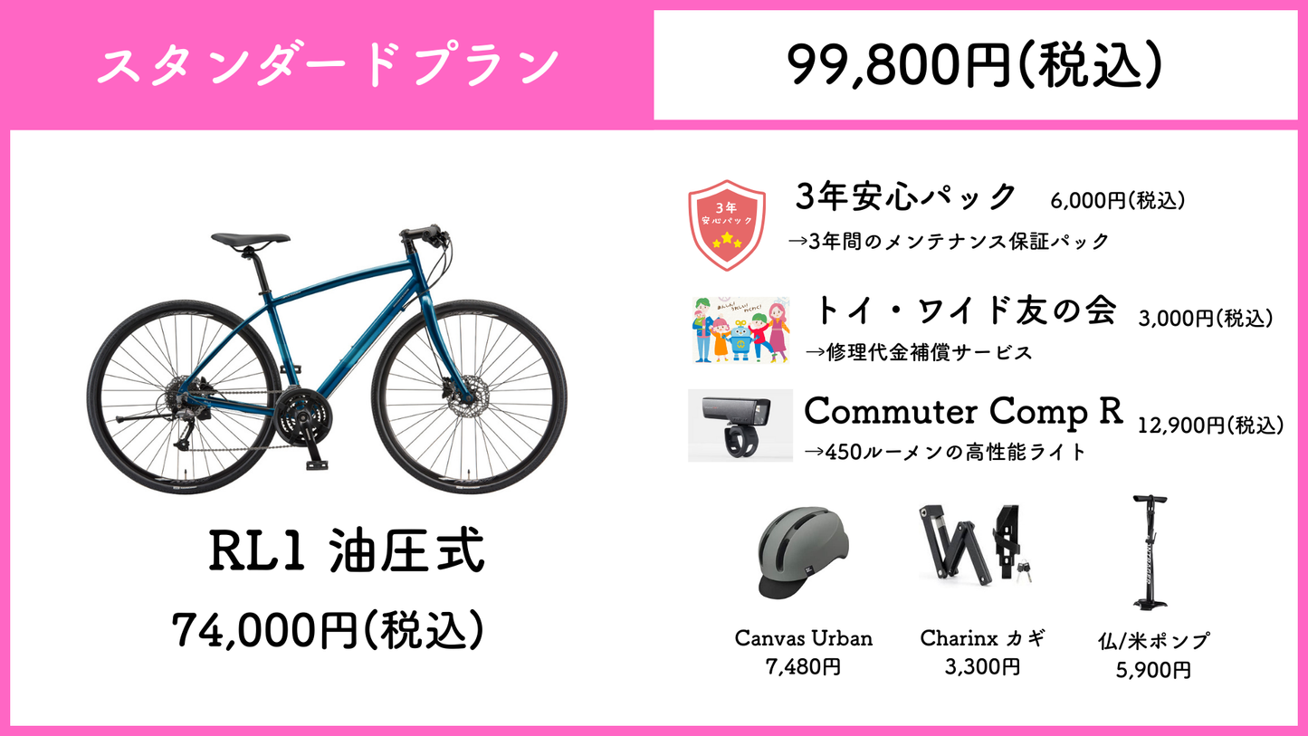 ブリヂストン　RL1 　油圧式　【通勤・通学　最強応援パック】
